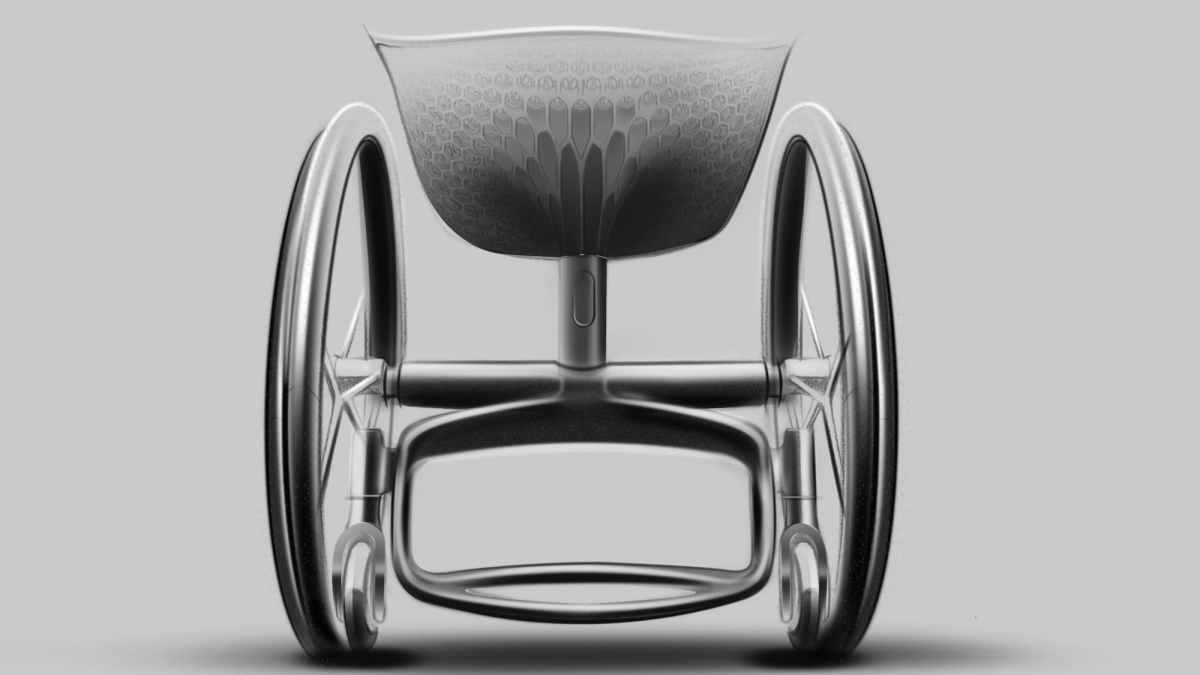 The exact placement of the GO wheelchair's seat is adjusted based on the body mapping data, ensuring that the center of gravity is correct